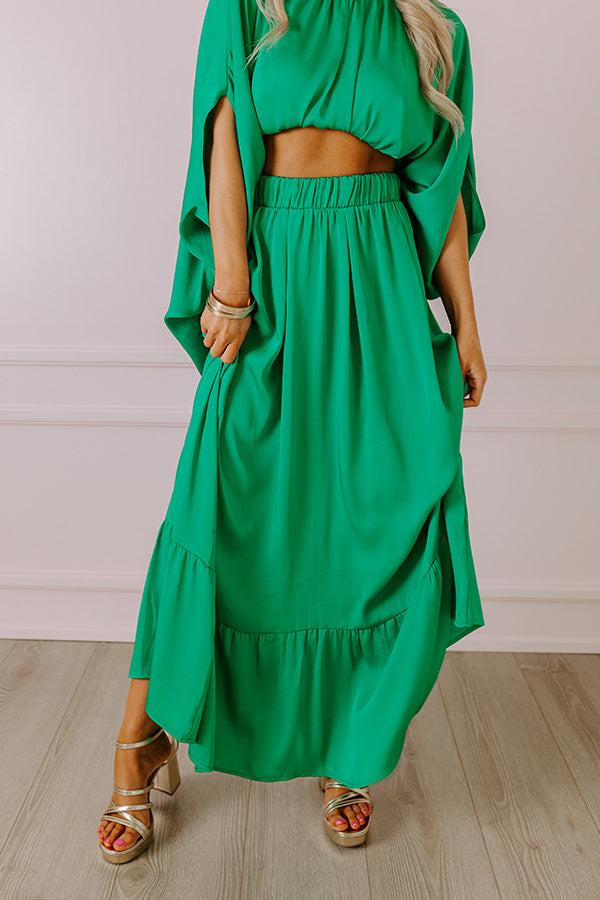 Impressions Resort Radiance Maxi Skirt In Green
