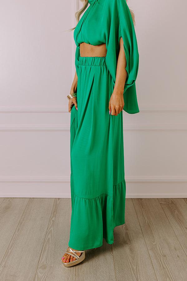Impressions Resort Radiance Maxi Skirt In Green