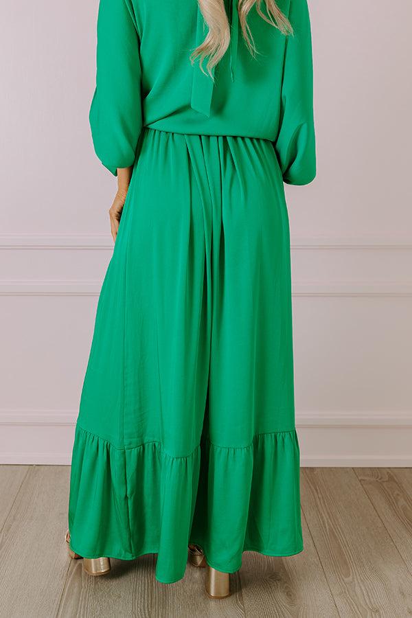 Impressions Resort Radiance Maxi Skirt In Green