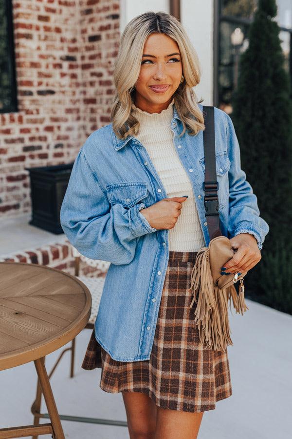 Impressions Risen Secret Message Denim Button Up