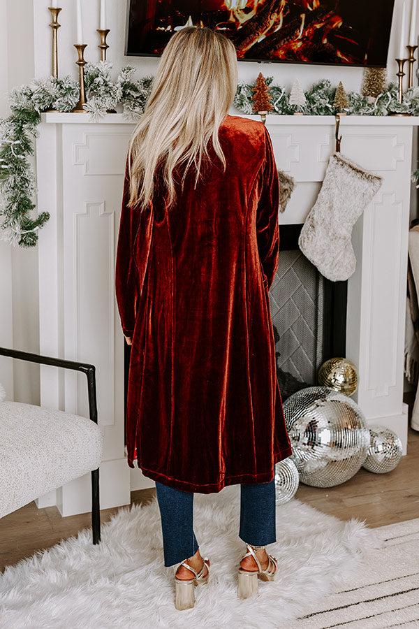 Impressions Romance Awaits Velvet Coat In Rust