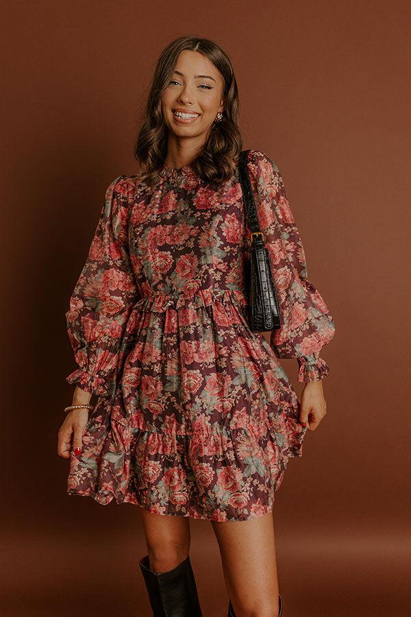 Impressions Rose Galore Floral Mini Dress