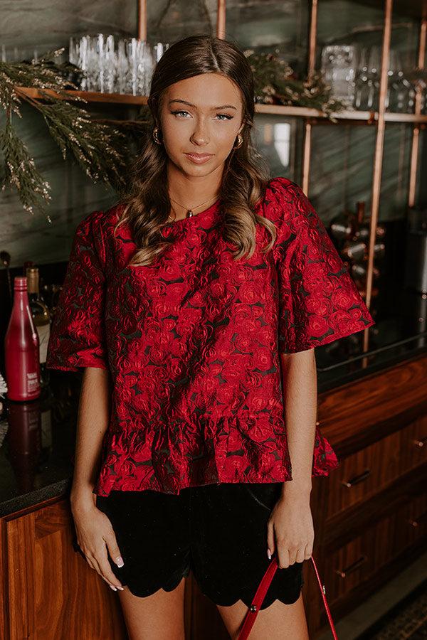 Impressions Rose Garden Romance Jacquard Top