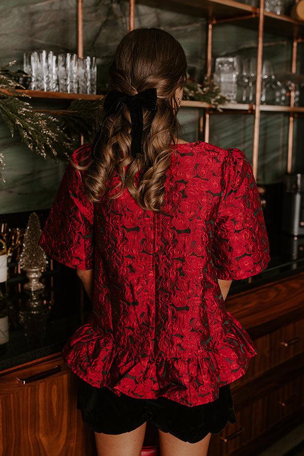 Impressions Rose Garden Romance Jacquard Top