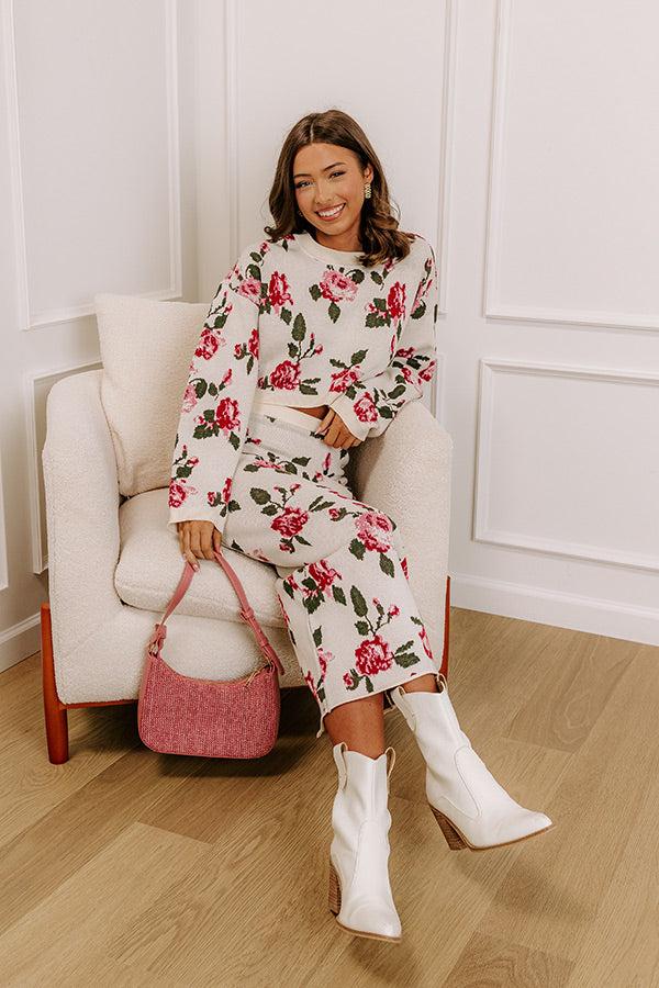 Impressions Rose Garden Stroll Knit Sweater Top