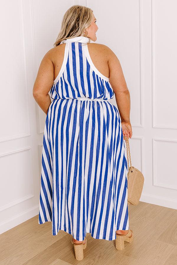 Impressions Sail Away Stripe Midi Dress Curves