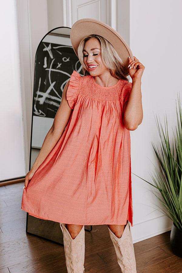 Impressions Saltwater Sunrise Shift Dress In Peach