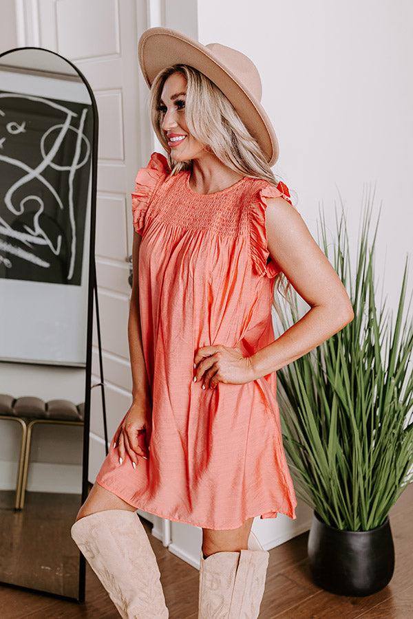 Impressions Saltwater Sunrise Shift Dress In Peach