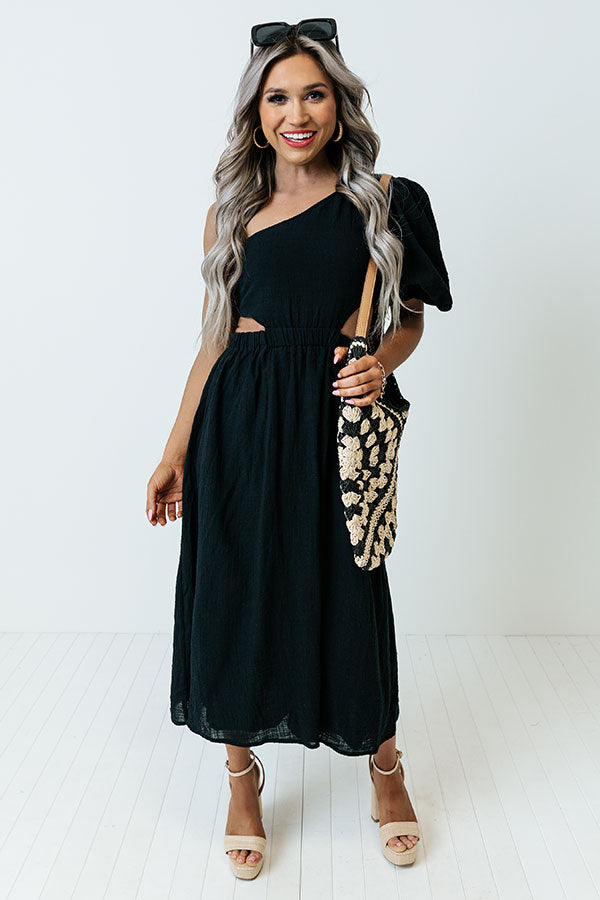 Impressions Saltwater Taffy Cut Out Dress In Black