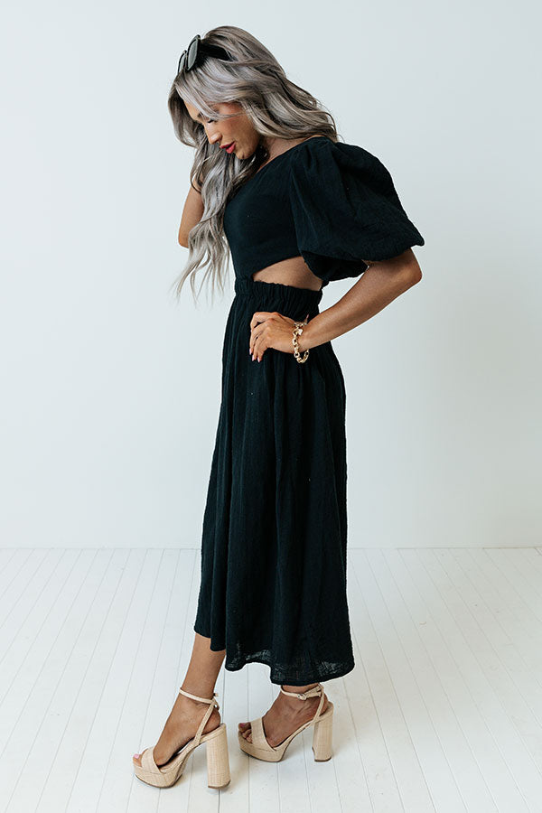 Impressions Saltwater Taffy Cut Out Dress In Black
