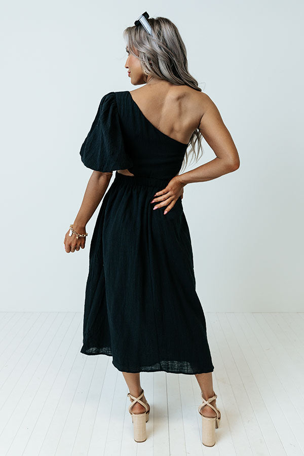 Impressions Saltwater Taffy Cut Out Dress In Black