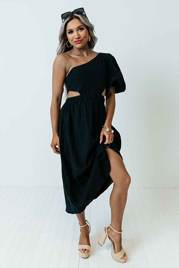 Impressions Saltwater Taffy Cut Out Dress In Black