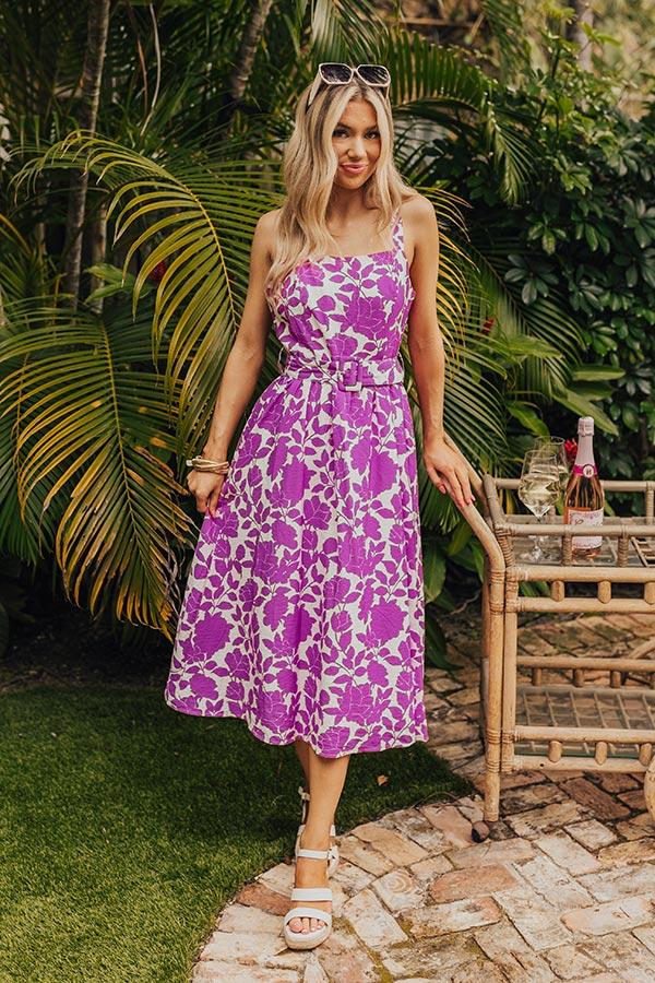 Impressions Sandy Silhouette Floral Midi