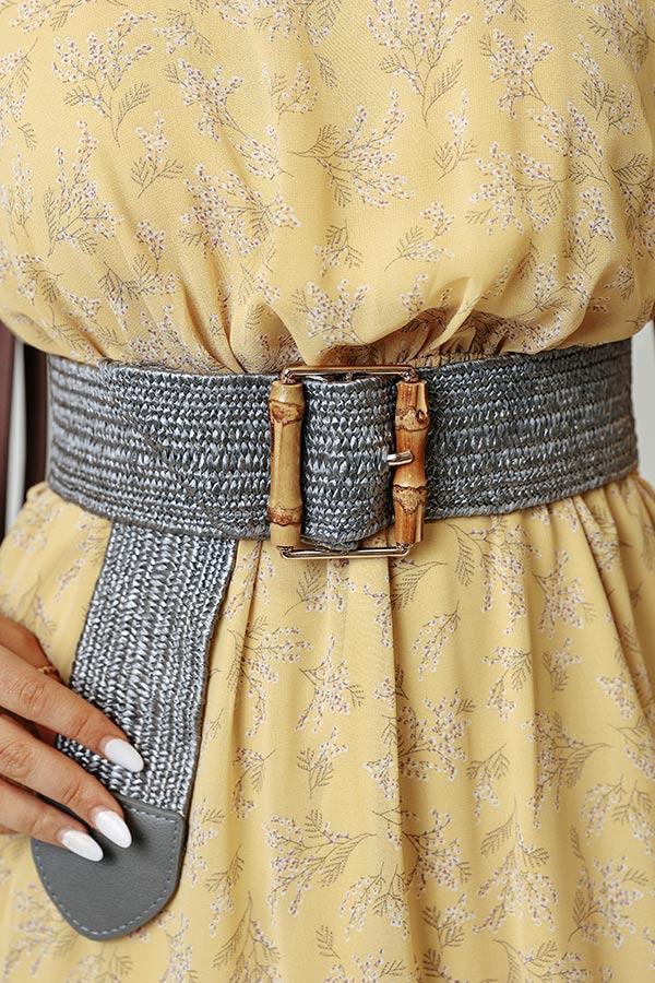 Impressions Sanibel Island Woven Belt In Dark Grey