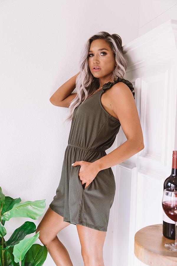 Impressions Santa Fe Sunrise Romper In Army Green