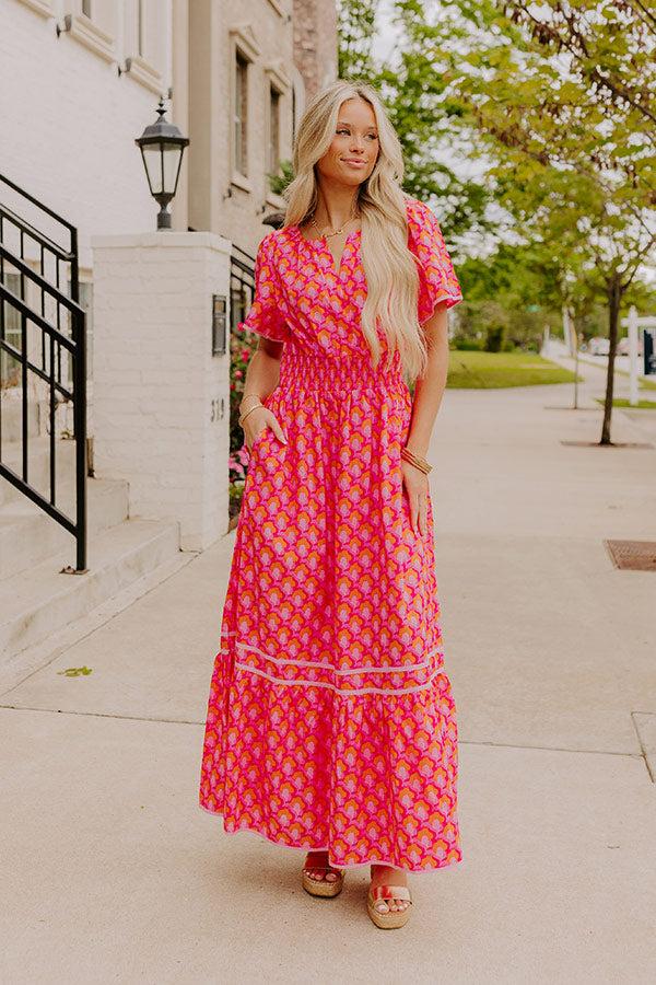 Impressions Santorini Bliss Maxi Dress In Pink