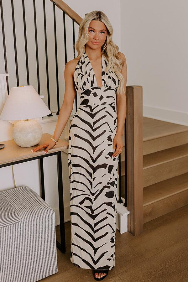 Impressions Santorini Cutie Halter Maxi Dress