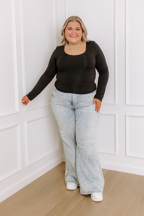 Impressions Sassy And Chic Top In Black Curves