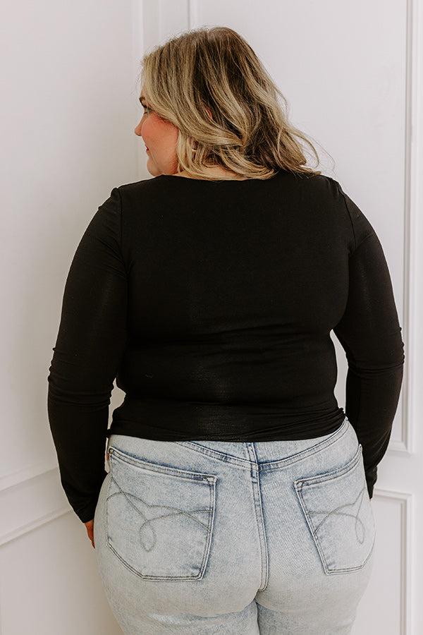 Impressions Sassy And Chic Top In Black Curves