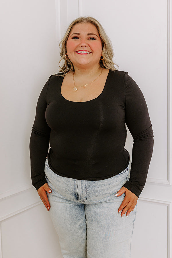 Impressions Sassy and Chic Top in Black Curves