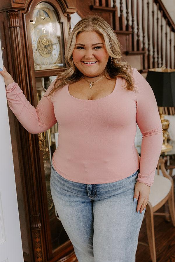 Impressions Sassy And Chic Top In Pink Curves