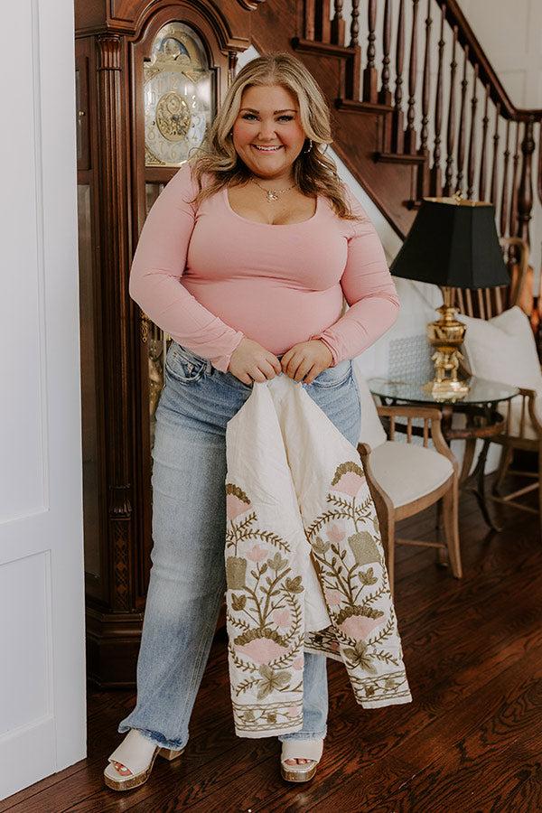 Impressions Sassy And Chic Top In Pink Curves