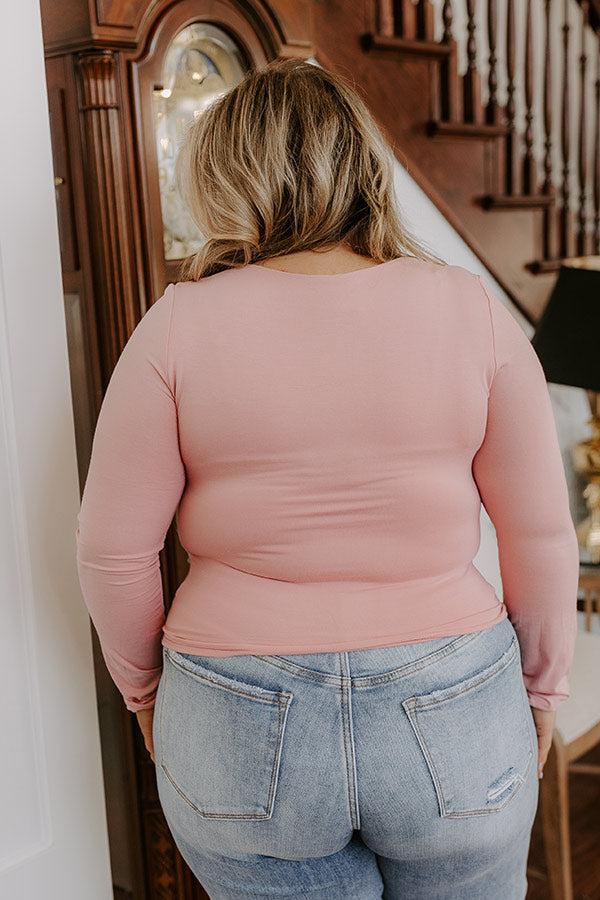 Impressions Sassy And Chic Top In Pink Curves