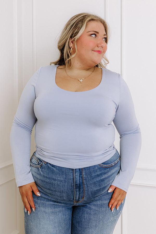 Impressions Sassy and Chic Top in Sky Blue Curves