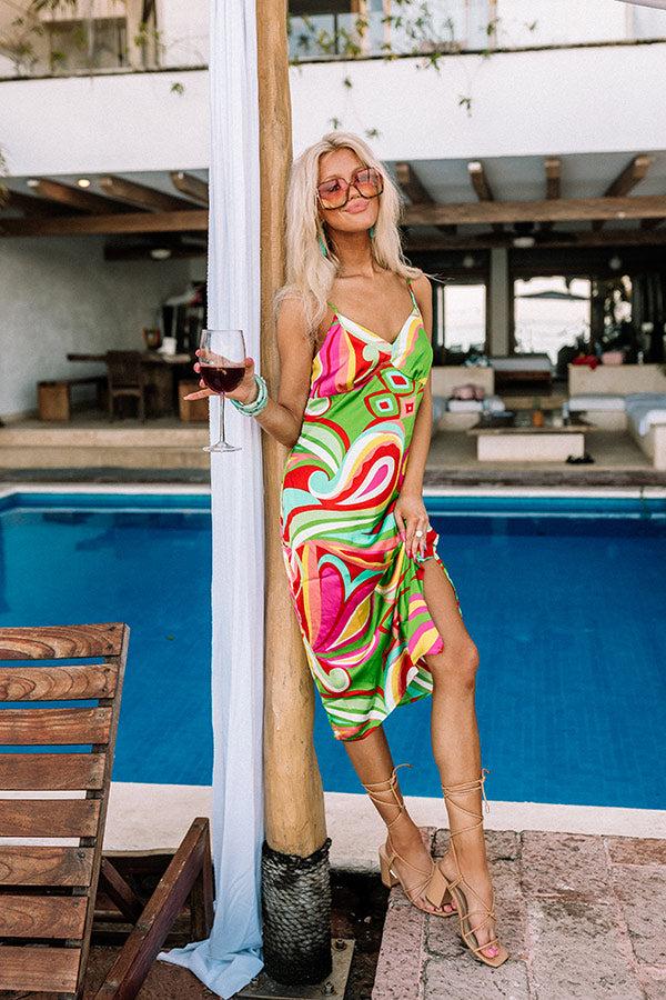 Impressions Saw An Angel Satin Midi In Kelly Green