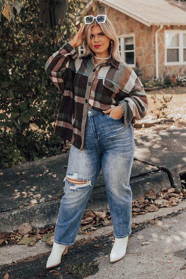 Impressions Scenic Hike Plaid Jacket Curves