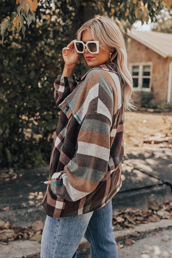 Impressions Scenic Hike Plaid Jacket Curves