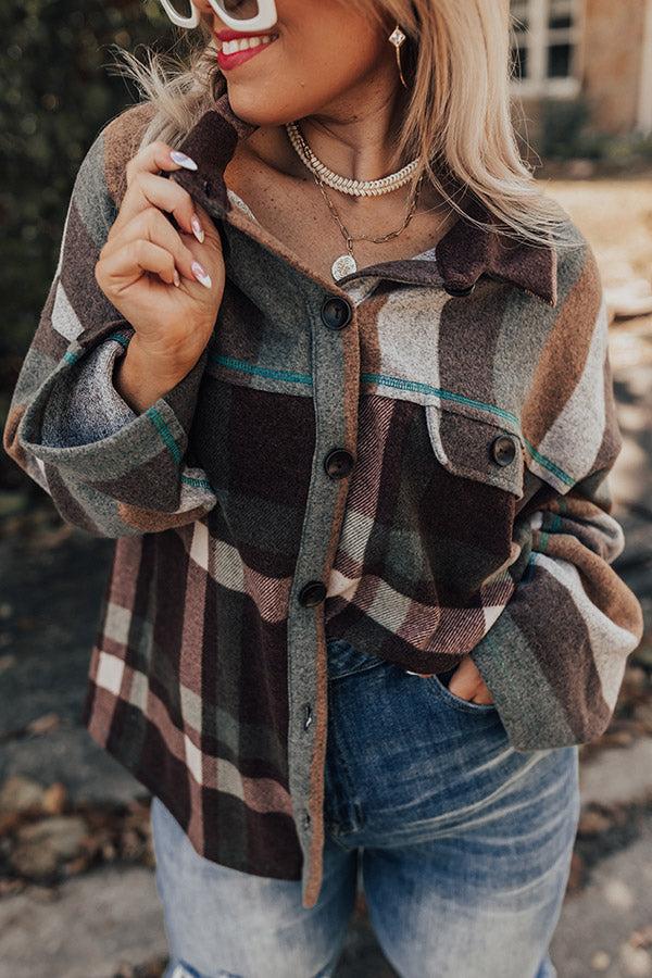 Impressions Scenic Hike Plaid Jacket Curves