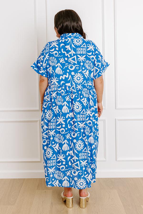 Impressions Seaside Chic Floral Midi Dress Curves