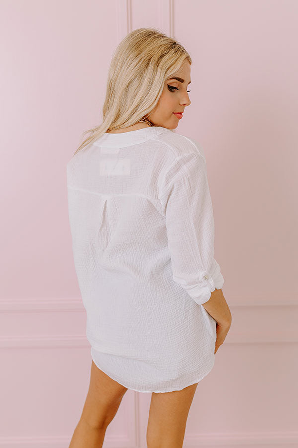 Impressions Seaside Memory Shift Top In White