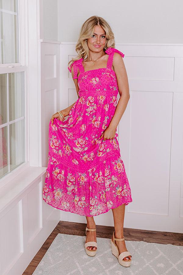 Impressions Secret Rose Garden Midi Hot Pink