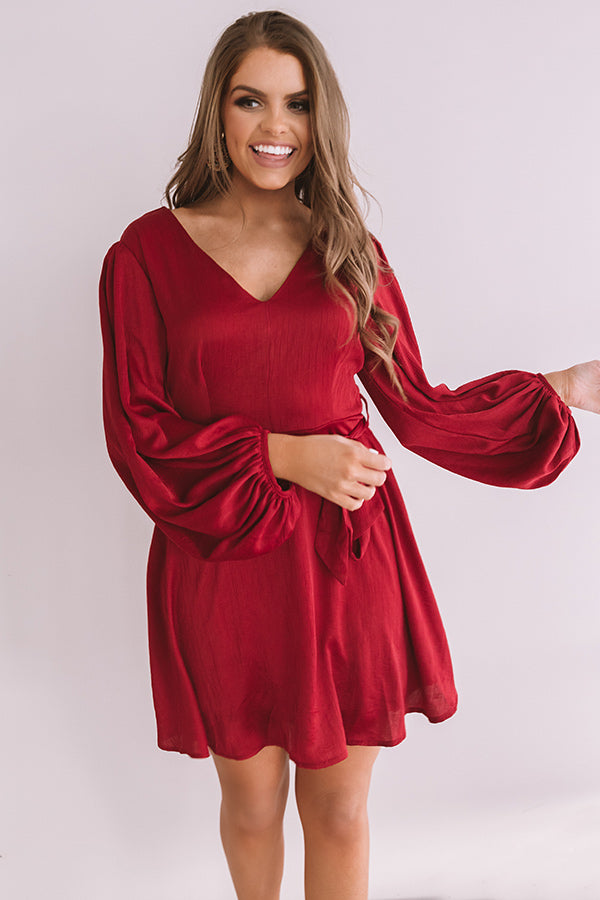 Impressions Secretly Smitten Dress In Wine