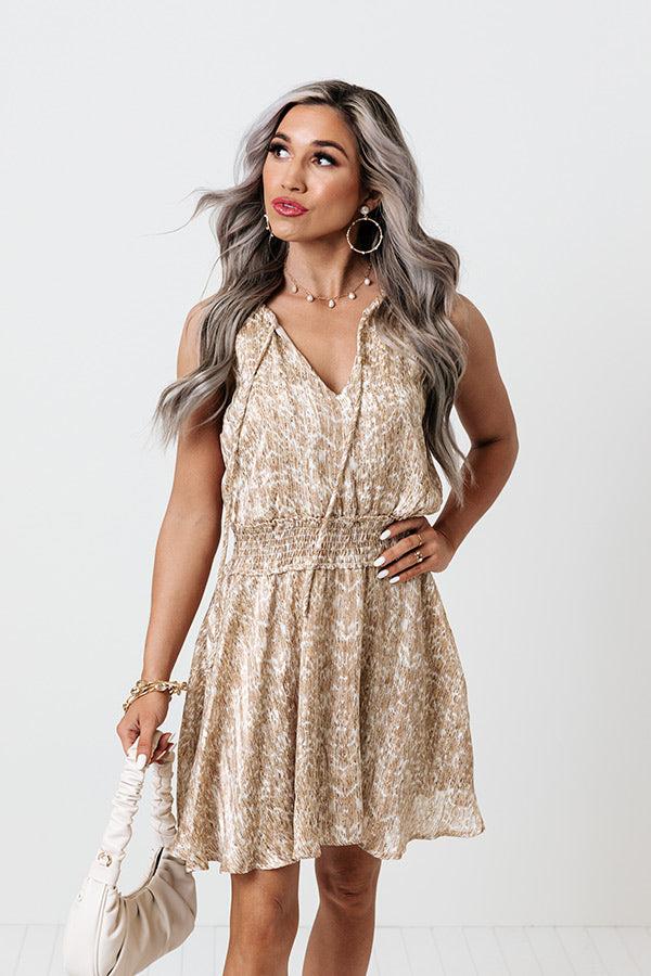 Impressions See Me Sway Dress In Taupe