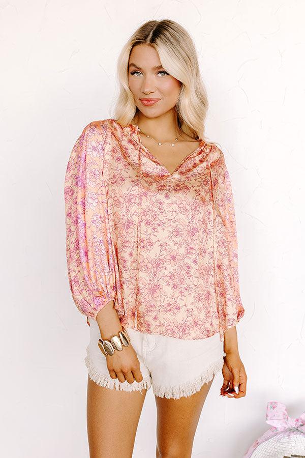 Impressions Serene Garden Satin Shift Top