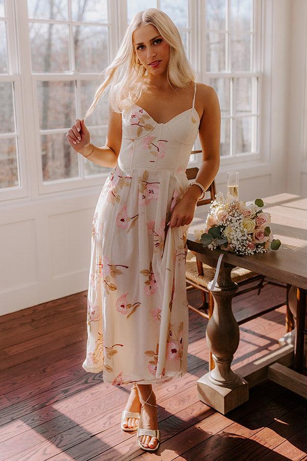 Impressions Serene Gardens Embroidered Midi Dress