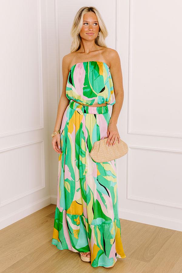 Impressions Shades Of Paradise Crop Top In Green