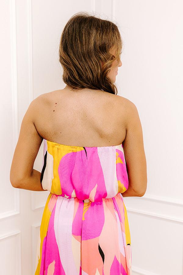 Impressions Shades Of Paradise Crop Top In Pink