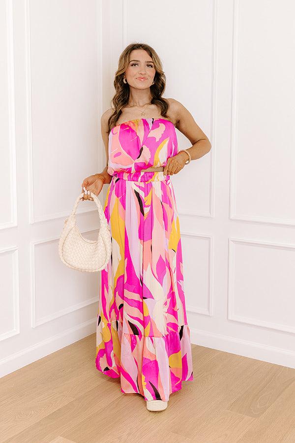 Impressions Shades Of Paradise Crop Top In Pink