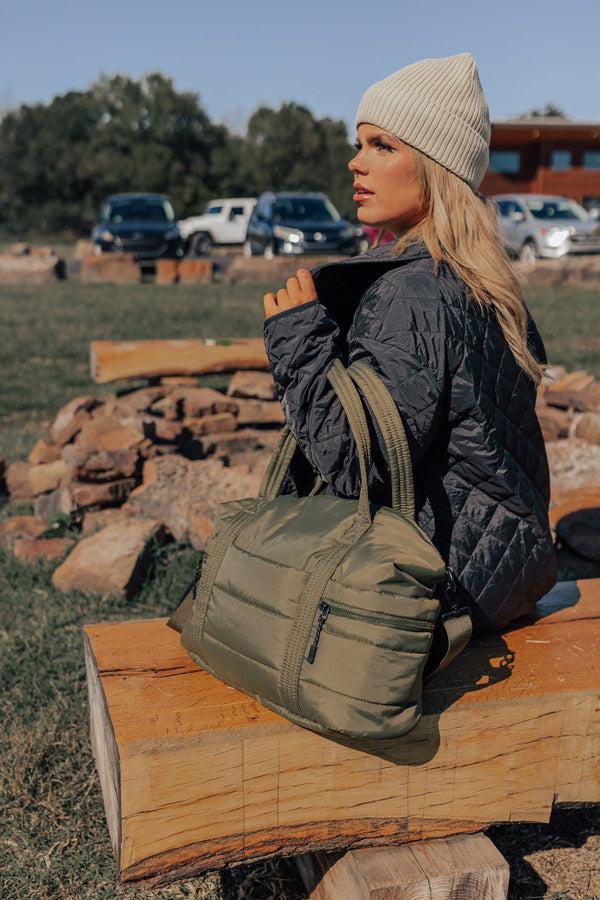 Impressions Sharp Witted Quilted Tote In Olive