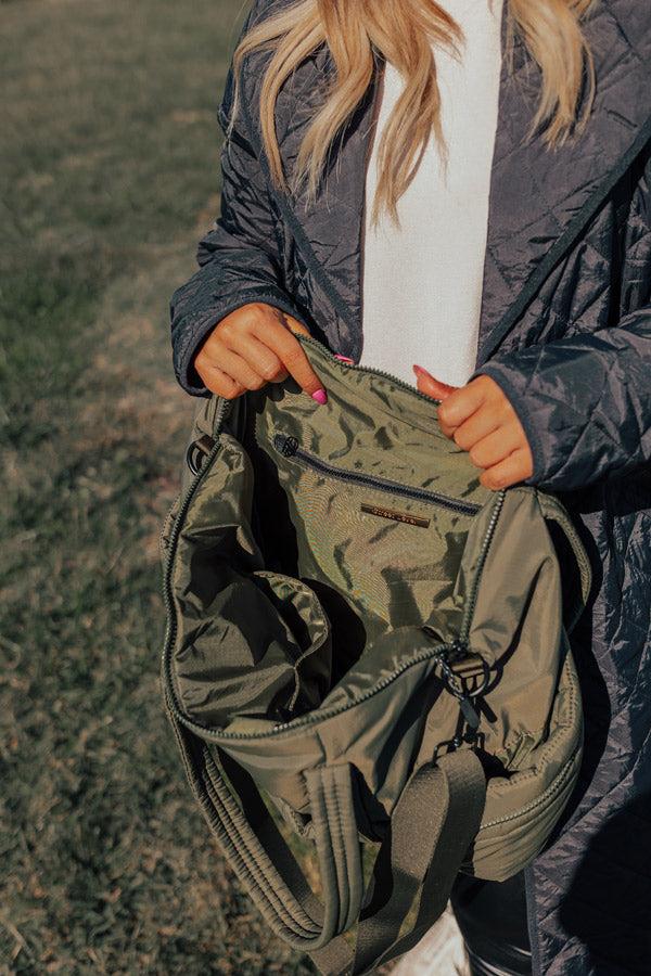 Impressions Sharp Witted Quilted Tote In Olive