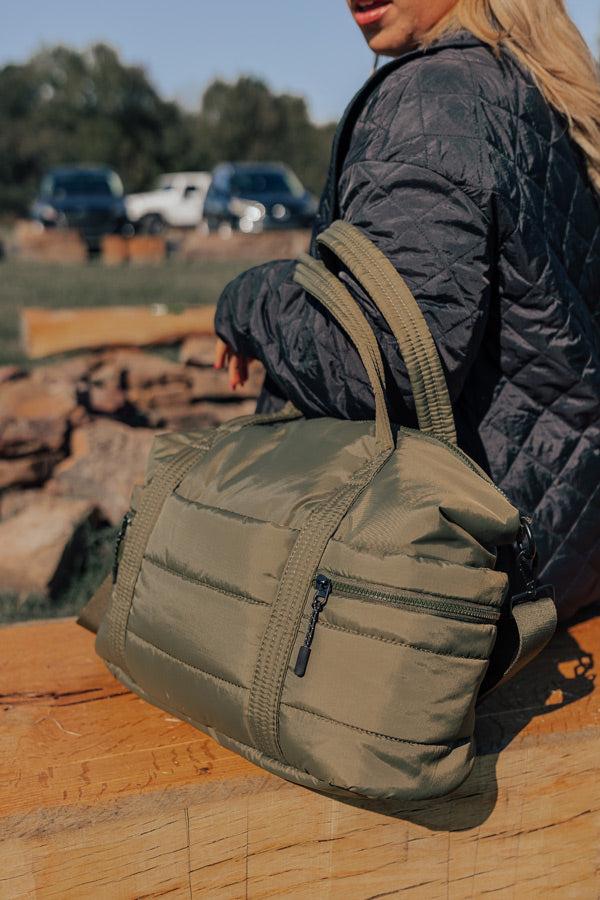 Impressions Sharp Witted Quilted Tote In Olive