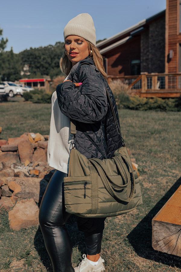 Impressions Sharp Witted Quilted Tote In Olive