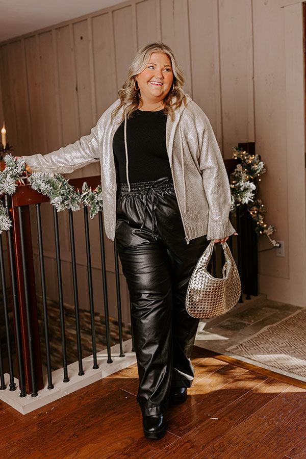 Impressions Shine On Knit Metallic Sweater Curves