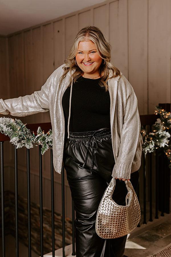 Impressions Shine On Knit Metallic Sweater Curves