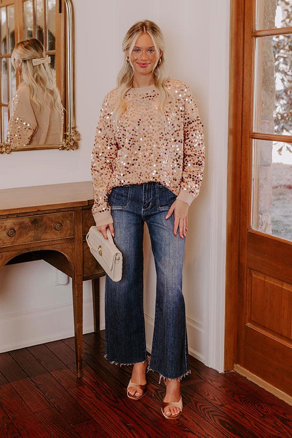 Impressions Shine On Knit Sequin Sweater