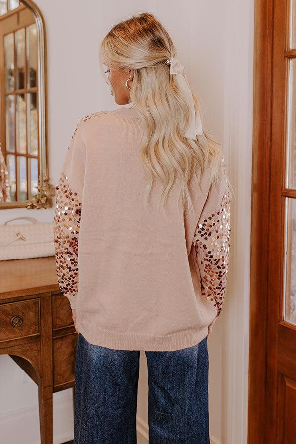 Impressions Shine On Knit Sequin Sweater